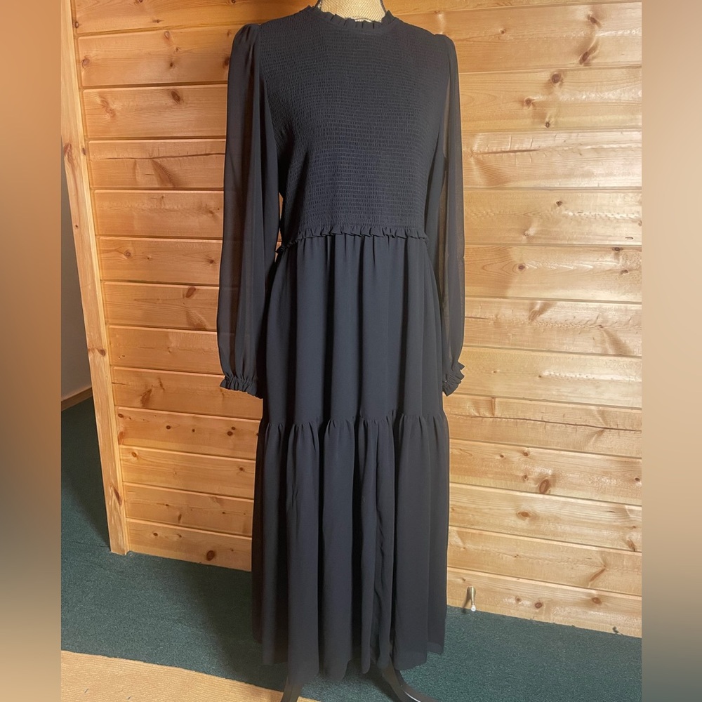 Wilfred Black Long Sleeve Maxi Dress